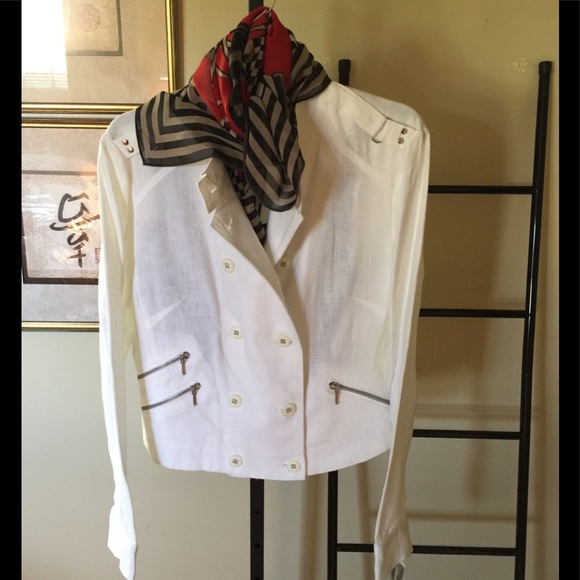 HOST PICK 🎉🎊INC, Linen White Bomber Jacket!❌❌SOLD - Picture 10 of 10